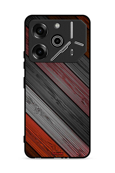 Tolwak غطاء حماية لهاتف تكنو بوفا 6 برو 5G بنمط خشبي ملون