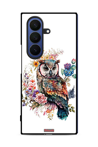 Tolwak غطاء حماية لهاتف Samsung Galaxy Z Fold7 بتصميم بومة فنية تجريدية