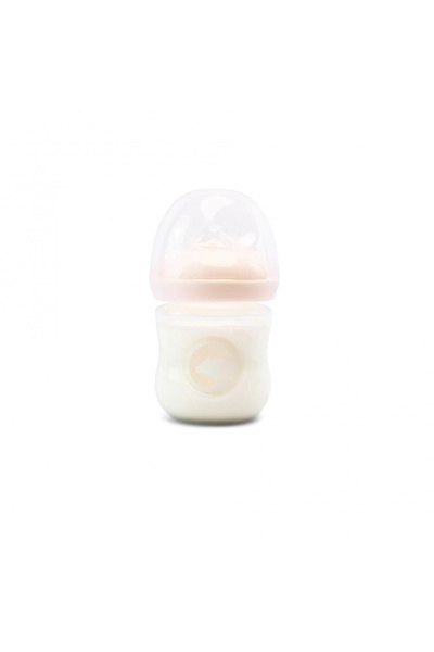 Kidnort Biberon anti-colici nivel de debit scazut 1, Blabaer Pink, din PU durabil si rezistent, capa