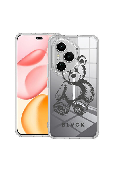bestcase Carcasă transparentă din silicon pentru Honor 400 Pro, Teddy Bear ne...