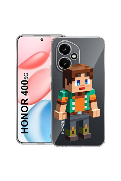 bestcase Carcasă transparentă din silicon pentru Honor 400, Personaj Minecraf...