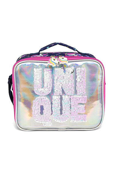 R&B حقيبة غداء للبنات باللون الأزرق الداكن