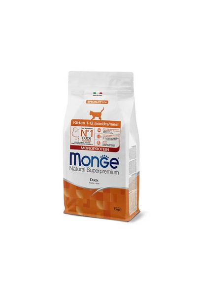 Monge قطة صغيرة من عمر 1 إلى 12 شهرًا، بطة 1.5 كجم
