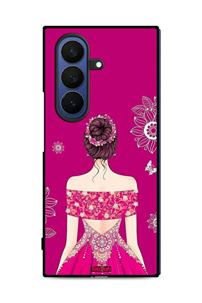 Tolwak غطاء حماية لهاتف Samsung Galaxy Z Fold7 بتصميم فتاة وزهور