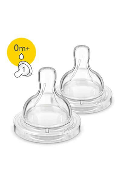 Philips Avent Silicone Teats, 0m+ - Pack of 2