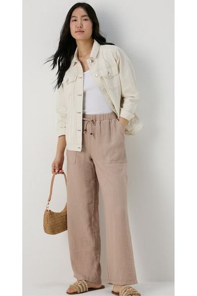 Merlot Viscose Trousers with Pocket Detail