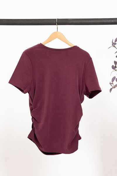 FOR YOU MODA Plus Size Modal Blend Strap Bodycon Blouse – Claret Red |   Stylish and Flexible Fabric