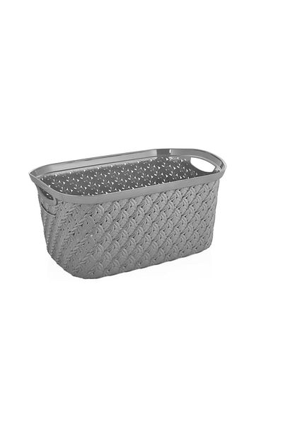 ZAYAZ Plastic Woven Laundry Basket 29L - Gray, Black, Cream, Brown