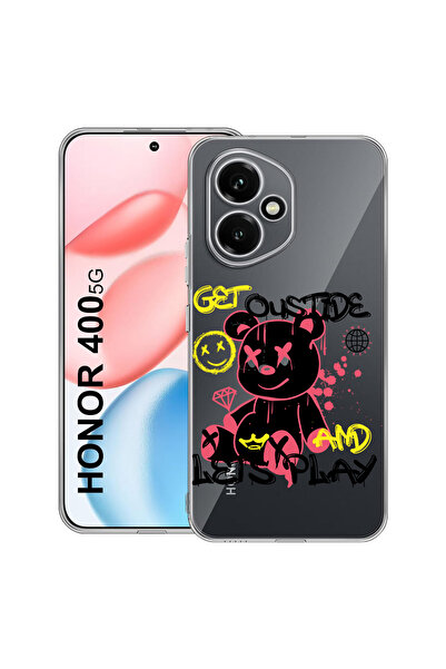 bestcase Carcasă transparentă din silicon pentru Honor 400, Ursuleț de pluș L...