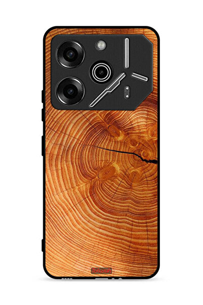 Tolwak غطاء حماية لهاتف تكنو بوفا 6 برو 5G، مصنوع من الخشب المتصدع