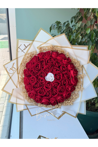 bt bera tasarım 41 Adet Gül Isteme Çiçeği Söz Çikolatası Nişan Kadife Gül