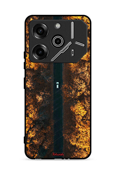 Tolwak غطاء حماية لهاتف تكنو بوفا 6 برو 5G، طريق في أشجار الخريف