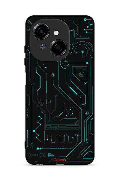 Tolwak غطاء حماية لهاتف Tecno Spark Go 1S 4G، دوائر فنية رقمية، تصميم بسيط، ش...