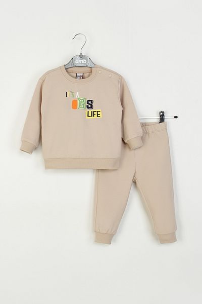 DMB BOYS & GIRLS Baby Boy Printed Tracksuit Set Front and Back Patterned Bottom-Top Set