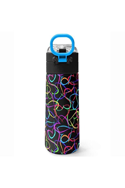 Coral High Multicolored Heart Patterned Steel Thermos Flask 500 ml 31870