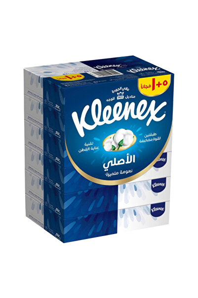 Kleenex مناديل وجه أصلية، طبقتين، 70 منديل، 5+1 منديل