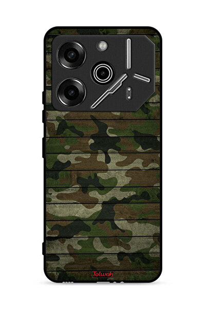 Tolwak غطاء حماية لهاتف تكنو بوفا 6 برو 5G بنمط خشبي مموه