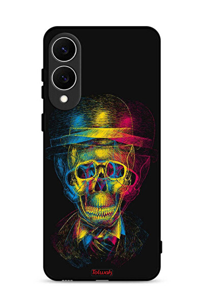 Tolwak غطاء حماية لهاتف Samsung Galaxy S25 Edge بتصميم جمجمة وقبعة ملونة وفن ...
