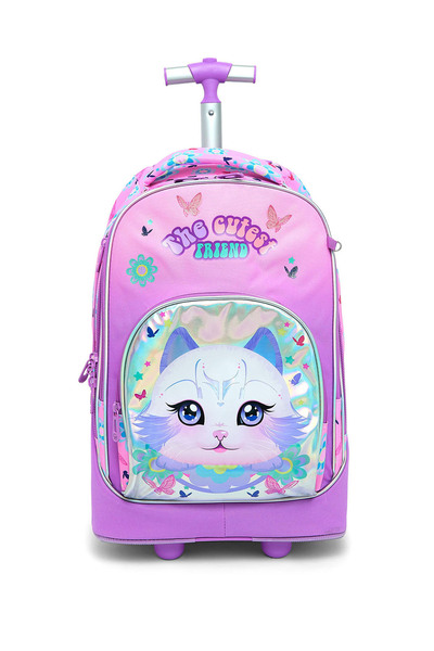 R&B Lilac Girls Trolley Bag W Pencil Pouch