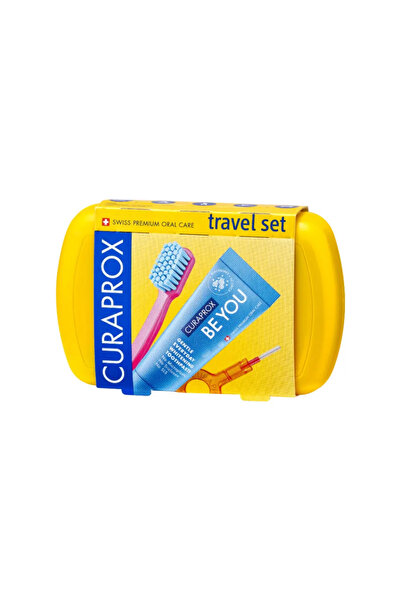 Curaprox Travel Set Yellow (Toothbrush, Toothpaste 10 ml, Interdental Brush)