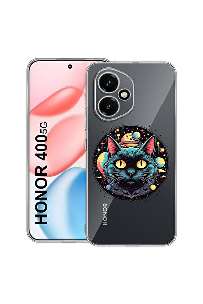 bestcase Carcasă transparentă din silicon pentru Honor 400, Mystic Black Cat,...