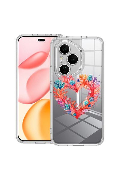 bestcase Carcasă transparentă din silicon pentru Honor 400 Pro, culoarea inimă de coral, 2036424 T 1599