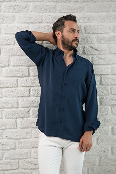 alenmeza Ανδρικό πουκάμισο με κουμπιά με κανονική εφαρμογή, καλοκαιρινό ύφασμα