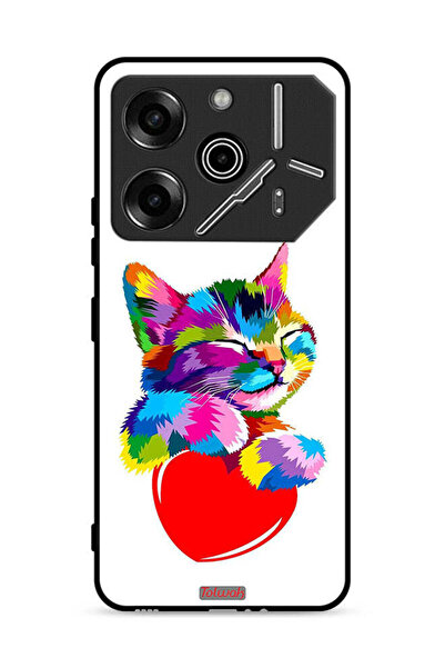 Tolwak غطاء حماية لهاتف تكنو بوفا 6 برو 5G، قطة ملونة