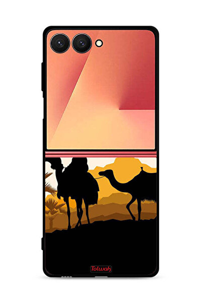 Tolwak غطاء حماية لهاتف Samsung Galaxy Z Flip7 برسومات جمال في الصحراء