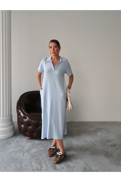 Paw Garage Women's Penny Long Polo Neck Pocket Dress