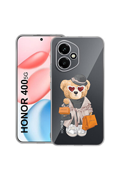 bestcase Carcasă transparentă din silicon pentru Honor 400, Teddy Bear Shoppi...