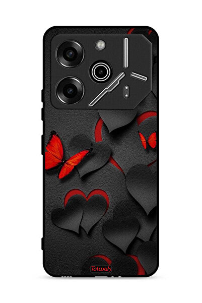 Tolwak غطاء حماية لهاتف تكنو بوفا 6 برو 5G بنقشة قلوب وفراشات