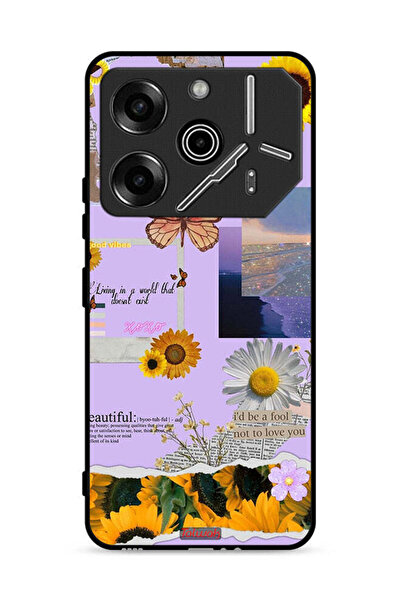 Tolwak غطاء حماية لهاتف تكنو بوفا 6 برو 5G بملصقات عباد الشمس الجميلة