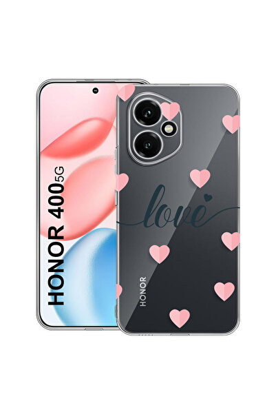 bestcase Carcasă transparentă din silicon pentru Honor 400, Inimi zburătoare,...