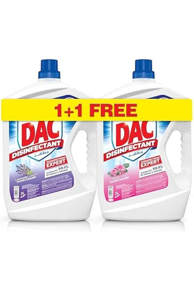 DAC قاعدة 3 لتر لافندر + قاعدة 3 لتر منظف متعدد الأغراض بالورد مجانًا