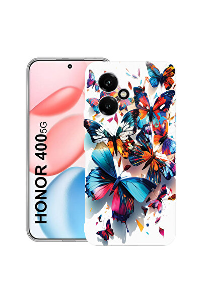 bestcase Carcasă transparentă din silicon pentru Honor 400, fluturi colorați,...