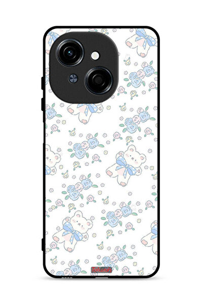 Tolwak غطاء حماية لهاتف تكنو سبارك جو 1 إس 4G، مزين بدب لطيف وأزهار