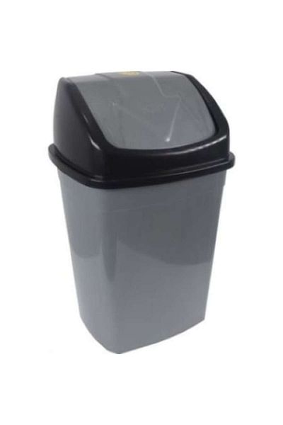 ZAYAZ Trash Bin with Swing Lid 15L Gray