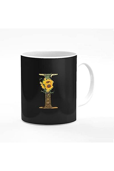 Stylizedd Designer Printed Coffee Mug 11oz Ceramic Personalised Gift Mugs Cup -Custom Monogram Initi