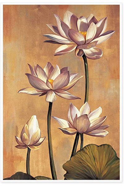 ALAYRA International pink lotus watercolor canvas wall art modern abstract un...