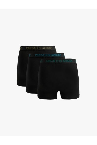 Koton Cotton Printed Waist Detailed 3-Piece Boxer Set