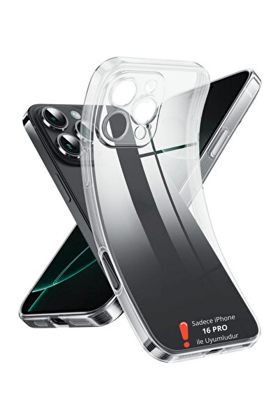 Evax (LÜX ŞEFFAF) iPhone 16 Pro Uyumlu Lüx Serisi Yumuşak Esnek Şeffaf Siliko...