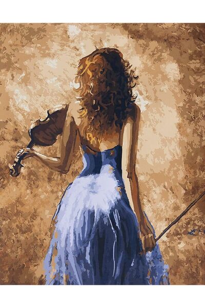 Emoda home Trove لوحة قماشية لفتاة الكمان، لوحة فنية مرسومة بالأرقام من Goode...