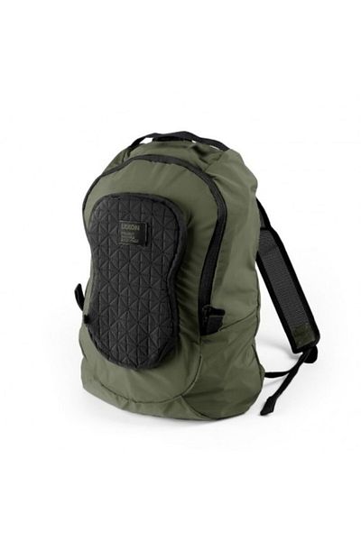 Lexon Peanut foldable backpack in Khaki pouch