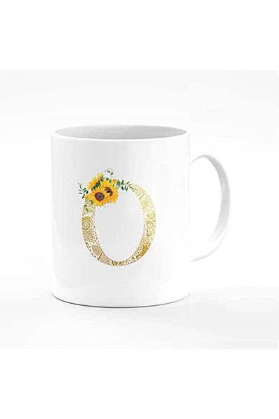 Stylizedd Designer Printed Coffee Mug 11oz Ceramic Personalised Gift Mugs Cup -Custom Monogram Initi
