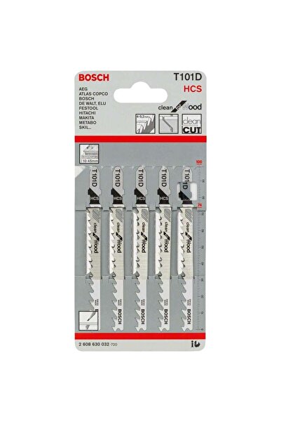 Bosch - Lamă de ferăstrău vertical T 101 D, 74/5,2 mm pentru lemn, 5 bucăți [2608630032]