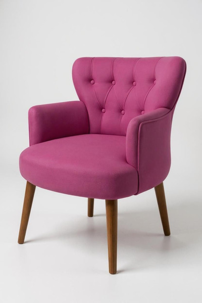 WATERYBROOK Tekli Koltuk, Berjer, Balkon, Bahçe, Ofis Çay Seti, Babyface Kumaş, Ceviz Ayak