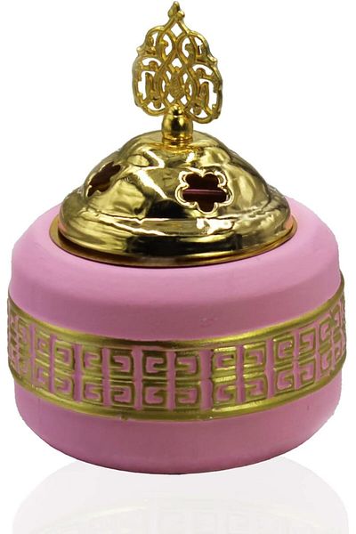 Biki Porcelain Incense Burner | Oud Burner | For Office and Home (Pink)