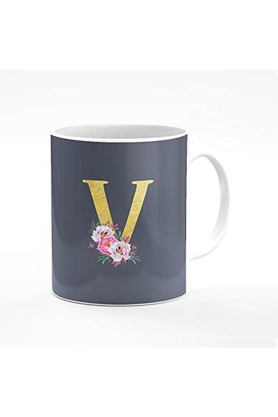 Stylizedd Designer Printed Coffee Mug 11oz Ceramic Personalised Gift Mugs Cup -Custom Monogram Initi