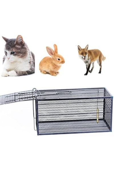 CFT Live Animal Trap Cage - Medium Size for Catching Cats, Rabbits, Squirrels, and Pests with Fast Trigg